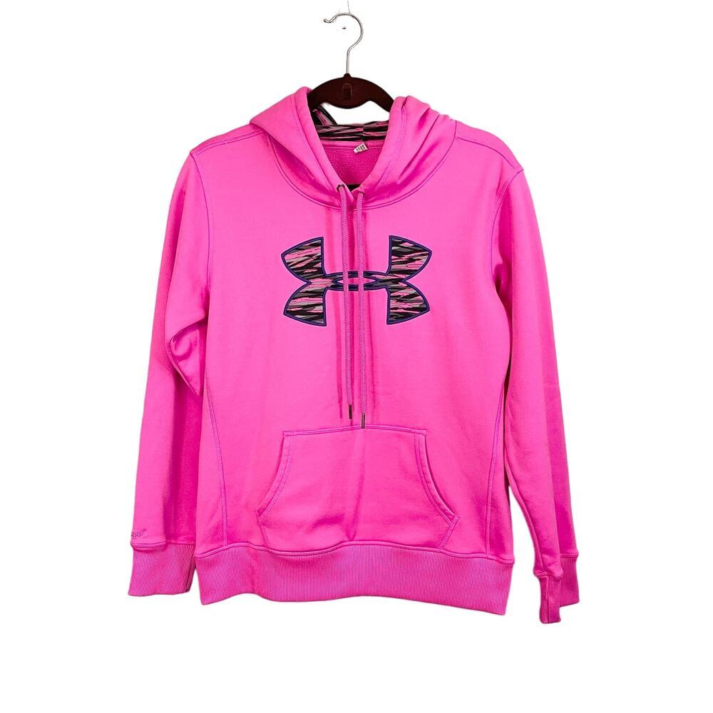 Under Armour Storm Women's Pink Kangaroo Fleeced Pullover Hoodie Jacket Medium
